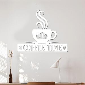 Dřevěná dekorace COFFEE | Rozměry (cm): 40x34 | Zvolte barvu dekoru: Bílá
