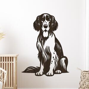 Dřevěný obraz Anglický setter | Rozměry (cm): 46x60 | Zvolte barvu dekoru: Wenge