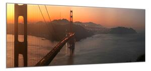 Obraz na stěnu most Zlatá brána u východu slunce - 100 x 150 cm