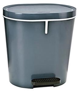 Denox Oval pedálový odpadkový koš 8 l, plast, antracitový, 8 l