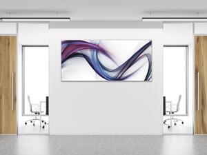 Obraz skleněný modro fialova vlna - 40 x 60 cm
