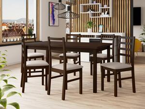 Rozkládací jídelní stůl se 6 židlemi AL02, Barva dřeva: bílá-L, Potah: Zetta 300 Mirjan24 5903211266461