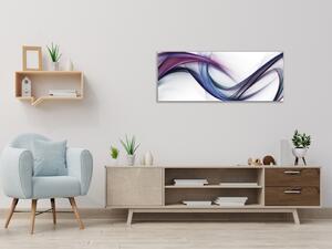 Obraz skleněný modro fialova vlna - 100 x 150 cm