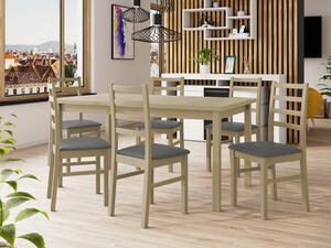 Rozkládací jídelní stůl se 6 židlemi AL02, Barva dřeva: ořech-L, Potah: 25x - Paros 2 Mirjan24 5903211236341
