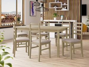 Rozkládací jídelní stůl se 6 židlemi AL02, Barva dřeva: sonoma-L, Potah: Hygge D91 Mirjan24 5903211266454