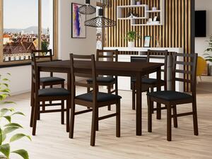 Rozkládací jídelní stůl se 6 židlemi AL02, Barva dřeva: ořech-L, Potah: 25x - Paros 2 Mirjan24 5903211236341