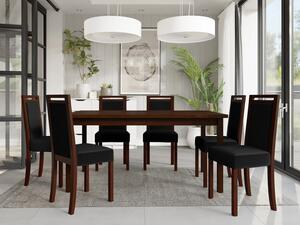 Rozkládací jídelní stůl se 6 židlemi AL03, Barva dřeva: ořech-L, Potah: 26x - Kronos 22 Mirjan24 5903211236587