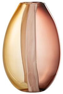 Hnědo-žlutá skleněná váza J-line Amberis 33 cm