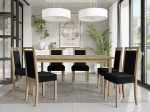 Rozkládací jídelní stůl se 6 židlemi AL03, Barva dřeva: bílá-L, Potah: Zetta 300 Mirjan24 5903211266614
