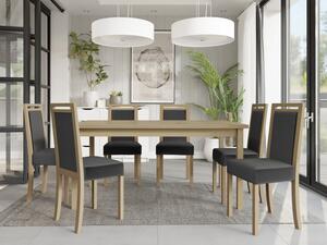 Rozkládací jídelní stůl se 6 židlemi AL03, Barva dřeva: sonoma-L, Potah: Hygge D91 Mirjan24 5903211266607