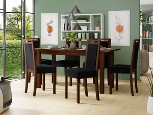 Rozkládací jídelní stůl se 6 židlemi AL10, Barva dřeva: ořech, Potah: 25x - Paros 2 Mirjan24 5903211238345