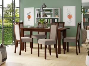 Rozkládací jídelní stůl se 6 židlemi AL10, Barva dřeva: ořech, Potah: Hygge D91 Mirjan24 5903211267963