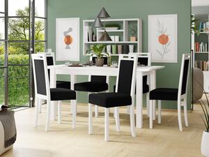 Rozkládací jídelní stůl se 6 židlemi AL10, Barva dřeva: ořech, Potah: Zetta 297 Mirjan24 5903211267932