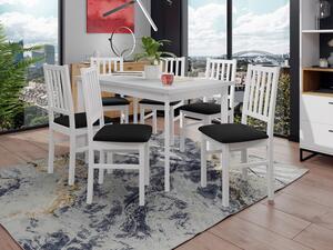 Rozkládací jídelní stůl se 6 židlemi AL15, Barva dřeva: bílá-L, Potah: Kronos 7 Mirjan24 5903211239731