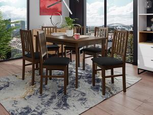 Rozkládací jídelní stůl se 6 židlemi AL15, Barva dřeva: ořech-L, Potah: Soro 28 Mirjan24 5903211269004