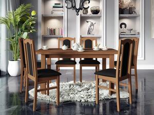 Rozkládací jídelní stůl se 6 židlemi AL06, Barva dřeva: bílá-L, Potah: Hygge D20 Mirjan24 5903211266904