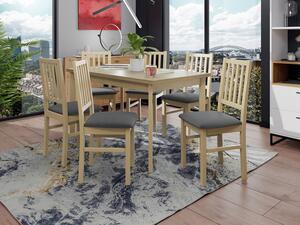Rozkládací jídelní stůl se 6 židlemi AL15, Barva dřeva: ořech-L, Potah: Zetta 300 Mirjan24 5903211269028