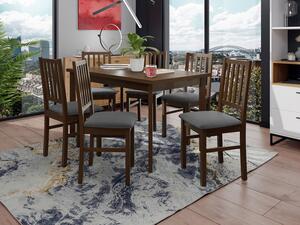 Rozkládací jídelní stůl se 6 židlemi AL15, Barva dřeva: bílá-L, Potah: 25x - Paros 2 Mirjan24 5903211239854