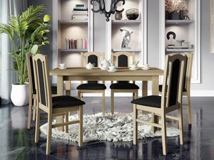 Rozkládací jídelní stůl se 6 židlemi AL06, Barva dřeva: ořech-L, Potah: 25x - Paros 2 Mirjan24 5903211242120