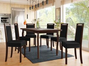 Rozkládací jídelní stůl se 6 židlemi AL21, Barva dřeva: ořech, Potah: Kronos 7 Mirjan24 5903211241369