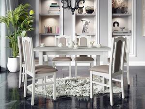 Rozkládací jídelní stůl se 6 židlemi AL06, Barva dřeva: bílá-L, Potah: 25x - Paros 2 Mirjan24 5903211242106
