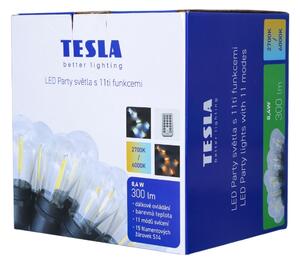 TESLA lighting Tesla - párty řetěz, 15LED, délka 13,5m+2m, 11 režimů, 2700+6000K, ovladač, timer