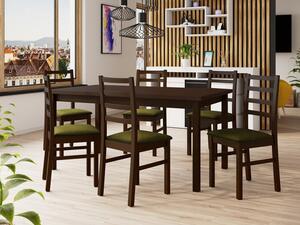 Rozkládací jídelní stůl se 6 židlemi AL02, Barva dřeva: ořech-L, Potah: Zetta 297 Mirjan24 5903211266355
