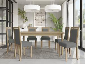 Rozkládací jídelní stůl se 6 židlemi AL03, Barva dřeva: bílá-L, Potah: 25x - Paros 2 Mirjan24 5903211236600