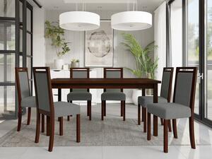 Rozkládací jídelní stůl se 6 židlemi AL03, Barva dřeva: ořech-L, Potah: Hygge D20 Mirjan24 5903211266539