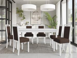 Rozkládací jídelní stůl se 6 židlemi AL03, Barva dřeva: bílá-L, Potah: Soro 28 Mirjan24 5903211266553