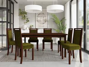 Rozkládací jídelní stůl se 6 židlemi AL03, Barva dřeva: ořech-L, Potah: 25x - Paros 2 Mirjan24 5903211236617