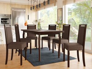 Rozkládací jídelní stůl se 6 židlemi AL21, Barva dřeva: ořech, Potah: Zetta 297 Mirjan24 5903211266645