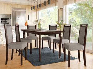 Rozkládací jídelní stůl se 6 židlemi AL21, Barva dřeva: ořech, Potah: Hygge D20 Mirjan24 5903211266652