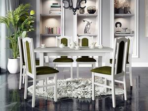 Rozkládací jídelní stůl se 6 židlemi AL06, Barva dřeva: bílá-L, Potah: Zetta 297 Mirjan24 5903211266898