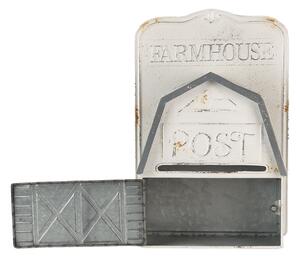 Bílo šedá retro poštovní schránka Farmhouse - 26*12*39 cm