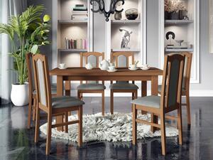 Rozkládací jídelní stůl se 6 židlemi AL06, Barva dřeva: bílá-L, Potah: Hygge D20 Mirjan24 5903211266904