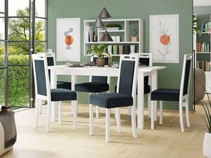 Rozkládací jídelní stůl se 6 židlemi AL10, Barva dřeva: bílá, Potah: Zetta 300 Mirjan24 5903211267925