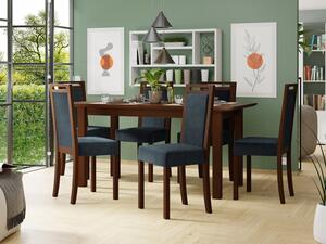 Rozkládací jídelní stůl se 6 židlemi AL10, Barva dřeva: ořech, Potah: Zetta 300 Mirjan24 5903211267970