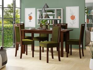 Rozkládací jídelní stůl se 6 židlemi AL10, Barva dřeva: bílá, Potah: Zetta 297 Mirjan24 5903211267888