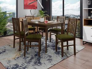 Rozkládací jídelní stůl se 6 židlemi AL15, Barva dřeva: ořech-L, Potah: 25x - Paros 2 Mirjan24 5903211239861