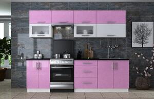 Kuchyně GLAMOUR 260 sukura/bílá metalic Nábytek | Kuchyňský nábytek | Všechny kuchyně