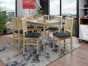 Rozkládací jídelní stůl se 6 židlemi AL15, Barva dřeva: sonoma-L, Potah: Zetta 300 Mirjan24 5903211269073