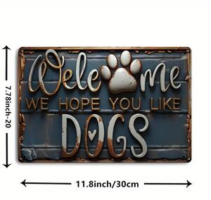 BAF RETRO plechov� cedule 2D - PSI V�T�NI 30 X 20 cm. PO�KOZENO