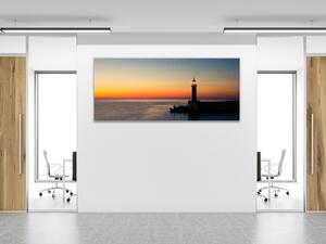 Obraz do ložnice maják v západu slunce - 30 x 60 cm
