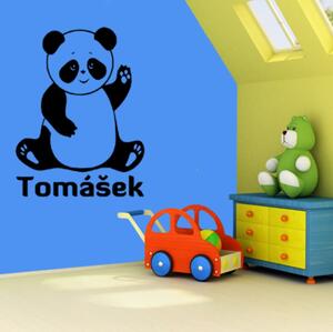 Živá Zeď Samolepka Panda se jménem Barva: černá