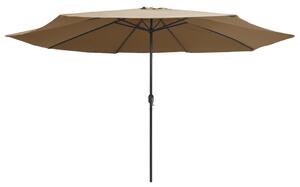 Zahradní slunečník s kovovou tyčí 390 cm taupe