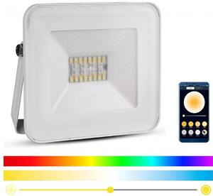 V-TAC VT0661 LED chytrý stmívatelný RGB reflektor 20W 230V IP65 bílá - V-TAC