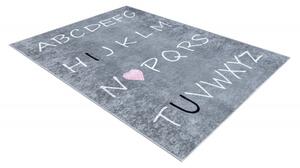 Dywany Łuszczów Dětský kusový koberec Junior 52106.801 Alphabet grey - 160x220 cm
