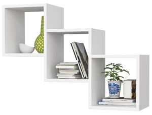 Ak furniture Sada 3 polic Star bílá