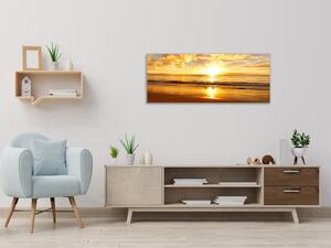 Obraz skleněný zlatý západ slunce nad mořem - 30 x 60 cm
